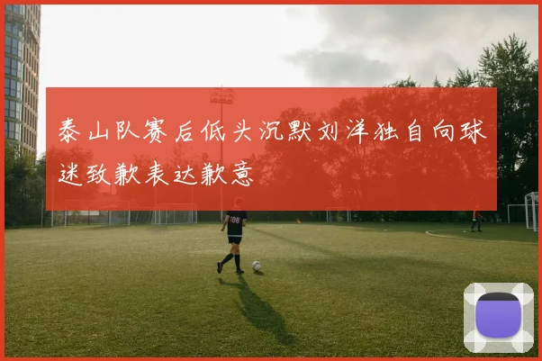 泰山队赛后低头沉默刘洋独自向球迷致歉表达歉意